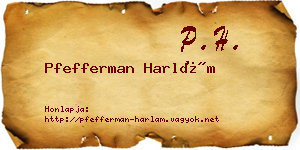 Pfefferman Harlám névjegykártya